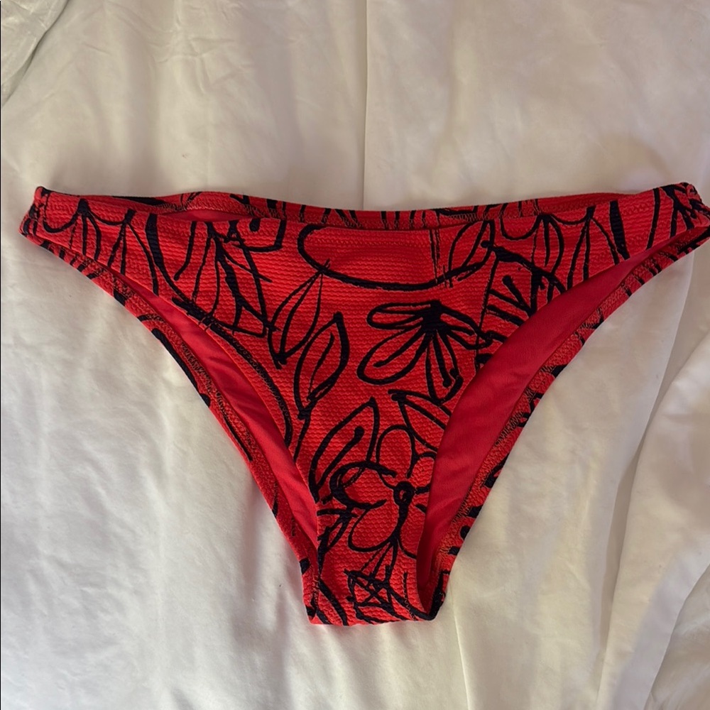 Aerie Red Floral Bikini Bottom